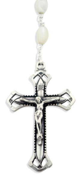 Mother of Pearl Glass Bead Rosary.