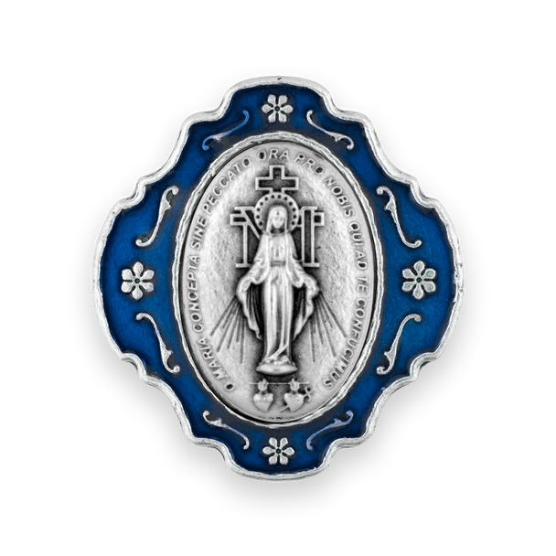 Miraculous Medal Design (Blue Enamel)