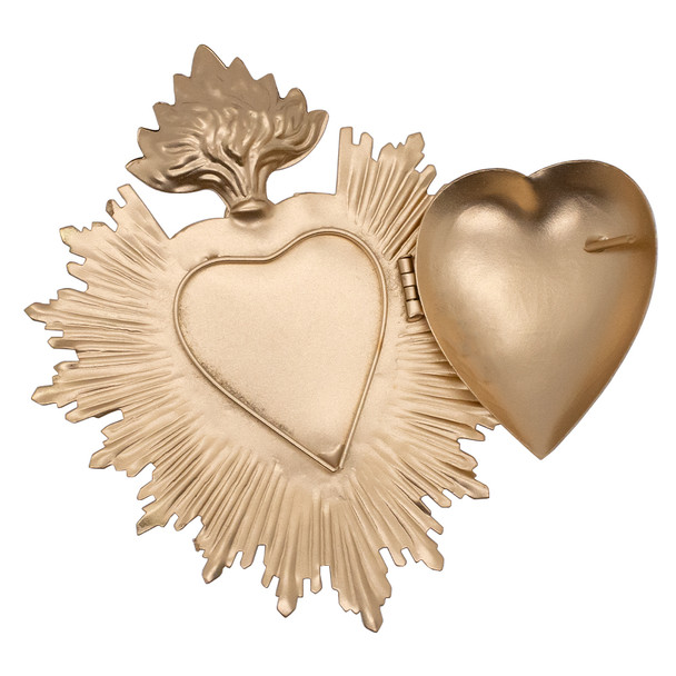 Milagro Heart | Magnificent Sacred Heart | Home Décor | Catholic Trinket for Home | (Gold-Tone)
