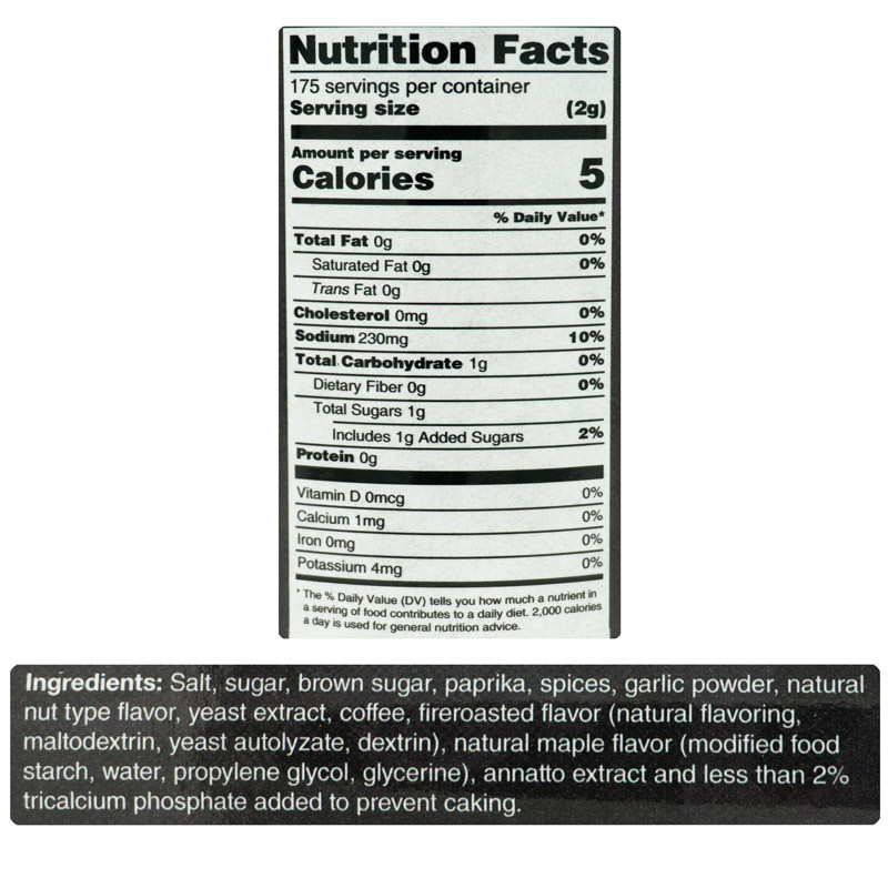 Melissa Cookston Chipotle Pecan Rub Nutritional Facts