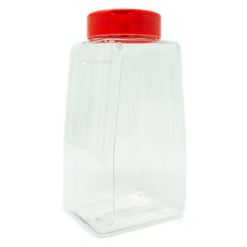 Clear Plastic Oblong Spice Jar 32 OZ