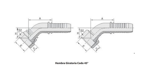 1-FSP45-4-4 HEMBRA GIRATORIA CARA PLANA