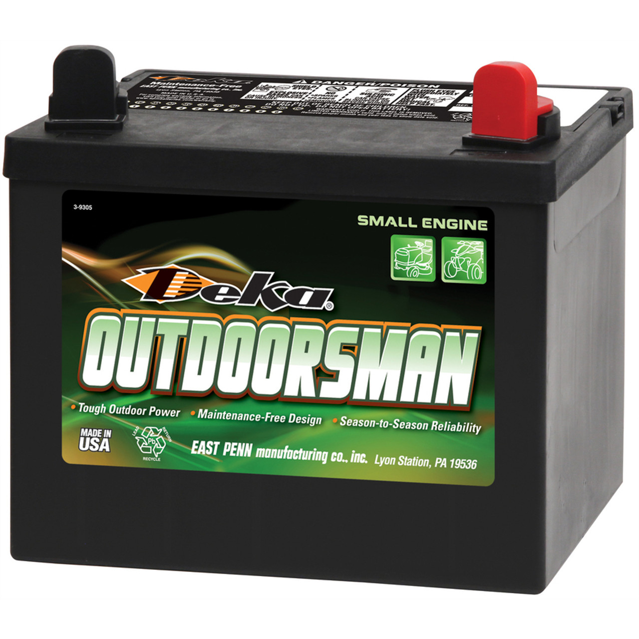 Deka Outdoorsman 12V 300CCA Battery Positive Right