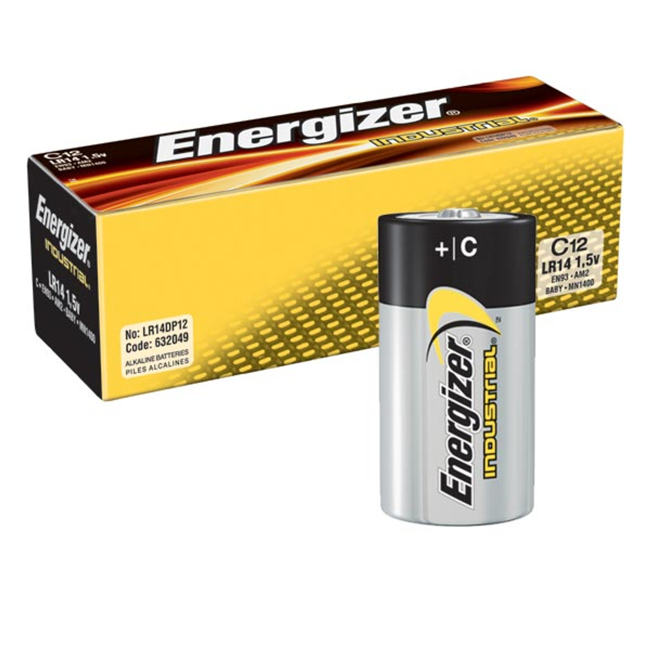 ENERGIZER INDUSTRIAL C SIZE (BOX OF 12)