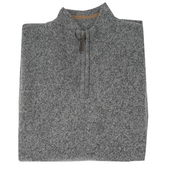 Albert and Maurice Mens Netherton Lambswool Quarter Zip Jumper Grey Marl