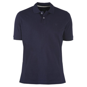 Albert and Maurice Mens Classic Pique Polo Shirt Navy Blue