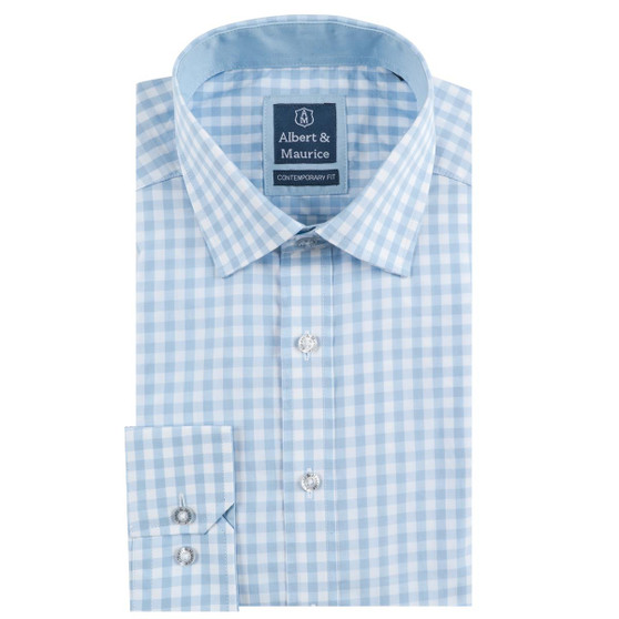 Summer Blue Albert and Maurice Mens Kingsthorne Check Shirt