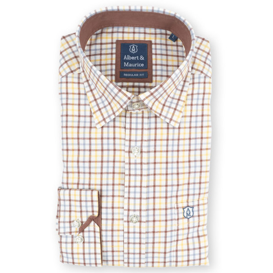Albert and Maurice Mens Broadbent Brushed Check Shirt Albert and Maurice Mens Broadbent Brushed Check Shirt