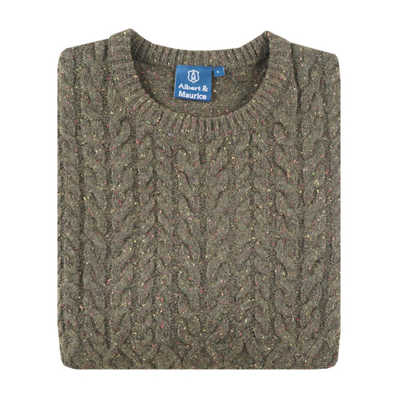  Albert and Maurice Mens Ledbury Knit Crew Neck Jumper Moss