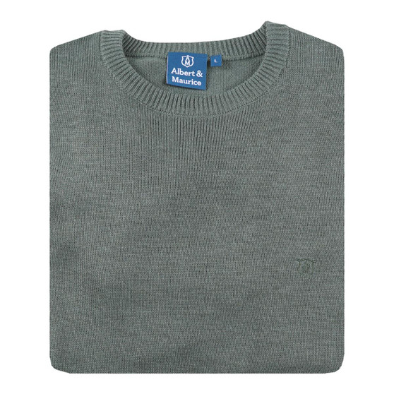 Albert and Maurice Mens Bosbury Seawool Crew Neck Jumper Loden