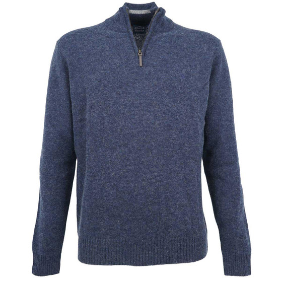 Images - Albert and Maurice Netherton Zip Neck Lambswool Jumper Dark Navy