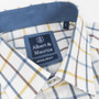 Collar on Navy and Gold Albert and Maurice Mens Dale Check Shirt