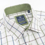 Collar on Olive and Navy Blandford Check Shirt