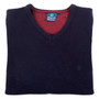 Albert and Maurice Mens Eastnor Navy Lambswool V Neck Jumper