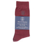 Dark Red Packed Albert and Maurice Mens Logo Embroidered Socks