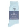 Light Blue Packed Albert and Maurice Mens Logo Embroidered Socks