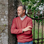 Albert and Maurice Mens Eastnor V Neck Jumper Raspberry Lifestyle
