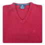Albert and Maurice Mens Eastnor V Neck Jumper Raspberry
