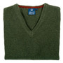 Albert and Maurice Mens Eastnor Olive Lambswool V Neck Jumper