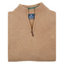 Albert and Maurice Netherton Sand Oatmeal Lambswool Zip Neck Jumper