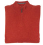 Albert and Maurice Mens Netherton Copper Brown Lambswool Zip Neck Jumper