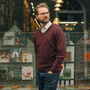 Albert and Maurice Mens Eastnor V Neck Jumper Claret library