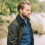 Albert and Maurice Netherton Midnight Blue Lambswool Zip Neck Jumper
