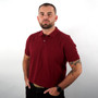 Albert and Maurice Mens Classic Pique Polo Shirt Maroon Model