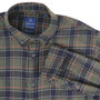 Albert and Maurice Mens Wye Shirt Olive Green Check Collar and Cuffs