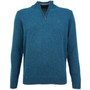 Images - Albert and Maurice Netherton Zip Neck Lambswool Jumper Teal