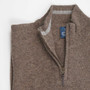 Images - Albert and Maurice Netherton Zip Neck Lambswool Jumper Taupe Zip open