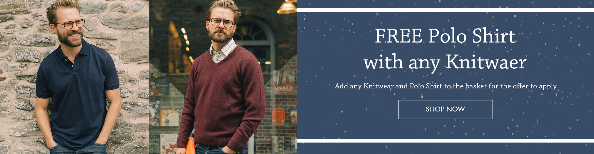 Free Polo Shirt with any Knitwear | Shop Now
