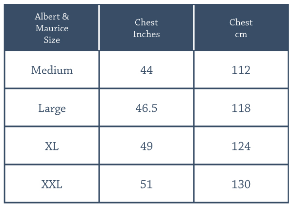 Albert and Maurice Jumper Sizes