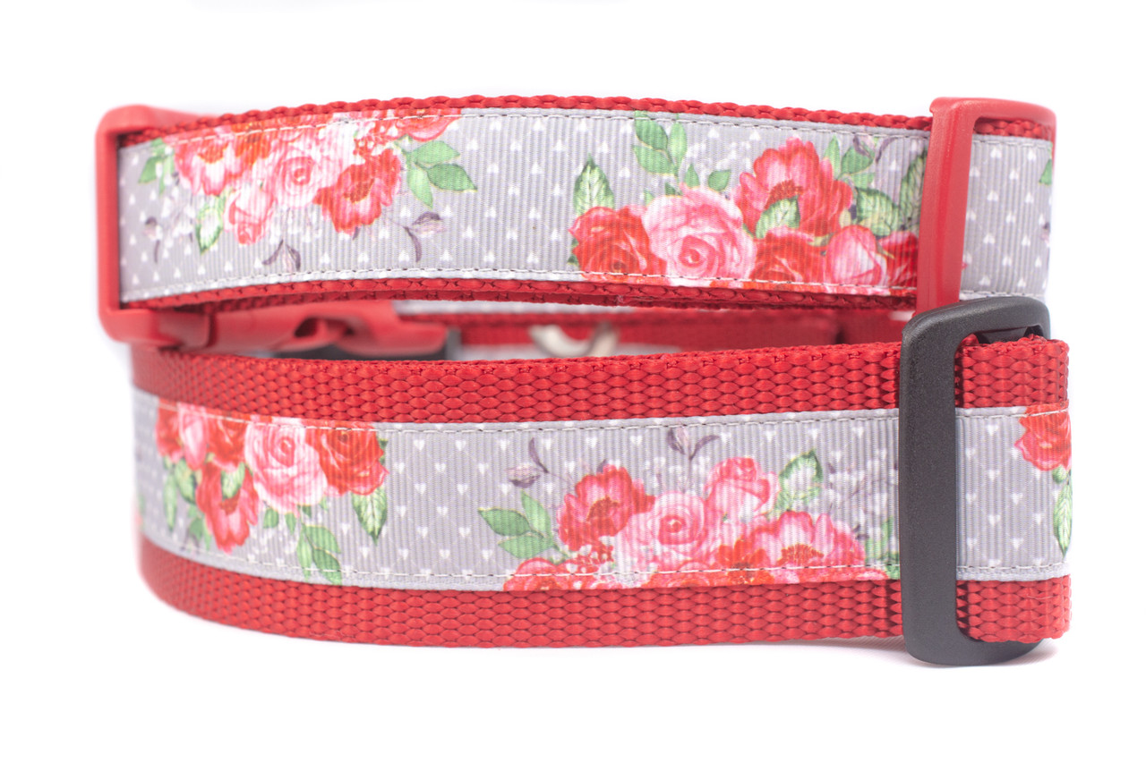 red rose dog collar
