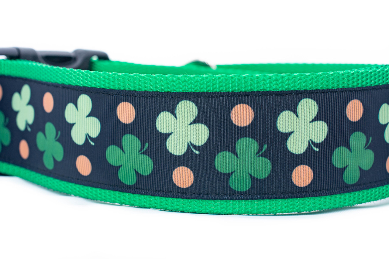 Polka Dot Shamrock Dog Collar 2 inch