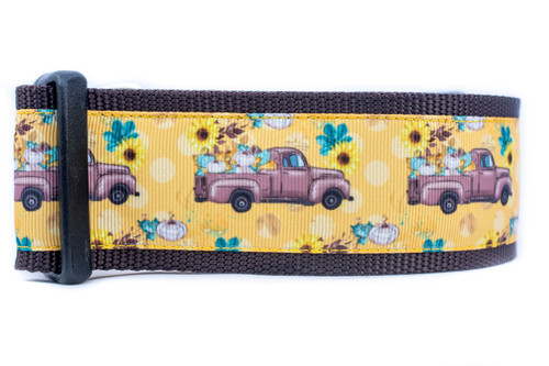 Fall Brown Truck Dog Collar 2" wide
