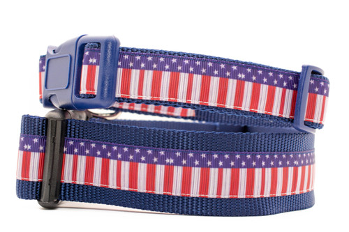 Vintage flag design on navy blue nylon.