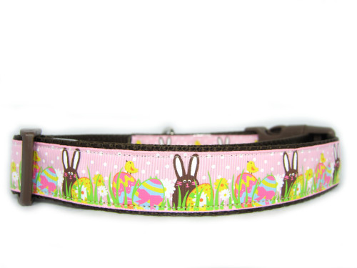 Chocolate Easter Bunny Dog Collar  - 1" or 1.5" wide