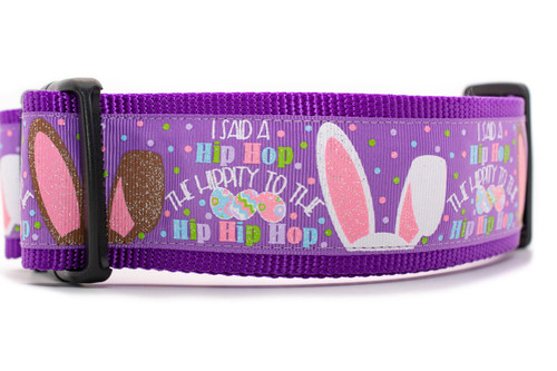 Purple Hip Hop Bunny Dog Collar  - 2" wide