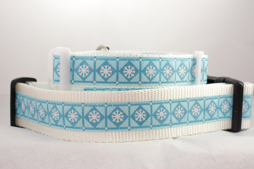 Christmas dog collar with snowflakes
