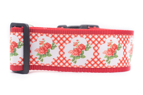 Lattice Floral Dog Collar 2" wide