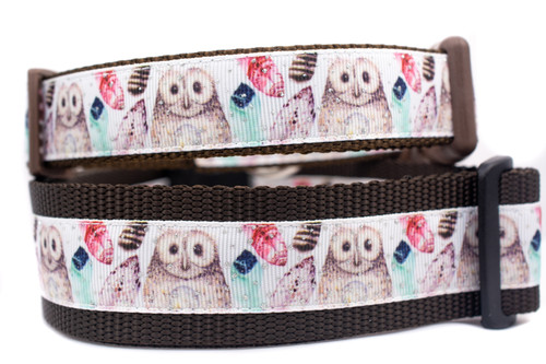 Owl Boho Dog Collar 1 or 1.5" wide  Owl Boho Dog Collar 1 or 1.5" wide