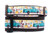 A fall dog collar with a blue pickup truck carrying pumpkins and sunflowers. 