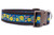 Collar with a pattern of sunflowers, acorns and leaves on a navy background.