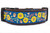 Collar with a pattern of sunflowers, acorns and leaves on a navy background.