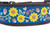 Collar with a pattern of sunflowers, acorns and leaves on a navy background.