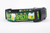 Green and black dog collar with gold glitter and the text "Drink and Be Irish" with beer mugs.
