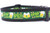 Green and black dog collar with gold glitter and the text "Drink and Be Irish" with beer mugs.
