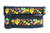 Black dog collar with a colorful Mexican fiesta design featuring cacti, chili peppers, sombreros, and maracas.