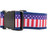 2 inch wide collar with a vintage flag design on navy blue nylon.